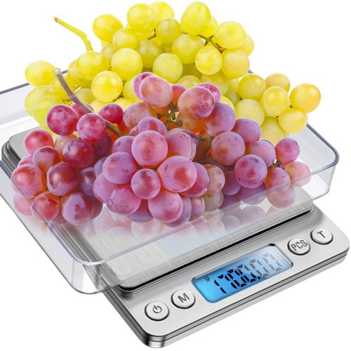 Cantar de bucatarie, 0-2 kg, display LCD, precizie 0,1 g, 2 recipiente incluse, TARA, otel inoxidabil si ABS - imagine 12